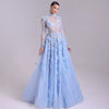 Elegant Mermaid Feathers 3D Flowers Halter Neck Floor-Length Maxi Dress