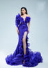 Elegant One Shoulder Asymmetrical Ruched Split Long Evening Party Dress