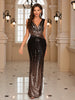 Elegant Plunging Neck Mermaid Floor-Length Hem Sequin Formal Dress