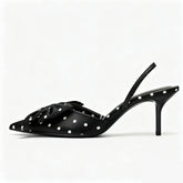 Elegant Polka Dot Designer Pumps Pointed Toe High Heel