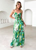 Elegant Pullover Print Suspender Strap Bow Ankle-Length Loose Jumpsuit