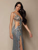 Elegant Romantic Side Slit Floor Length sleeveless Maxi Dress