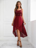 Elegant Sequin synthetic fiber Mid-Calf Spaghetti Strap Dresses