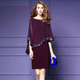 Elegant Sequined Chiffon Office Party Dress