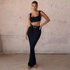 Elegant Sheath Buttocks Slimming Suspender Top Belted Ankle-Length Skirt Two-Piece Set