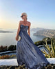 Elegant Sleeveless A-Line Twist Strapless Hollow Out Evening Long Maxi Dress