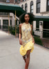 Elegant Sleeveless O-Neck Lace See Through Ruffle Midi Dress