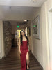 Elegant Spaghetti Strap Flower Patchwork Sleeveless Gala Maxi Dress