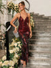 Elegant Spaghetti Strap Sequins Unithorse Valentine's Day Sequin Cami Dress