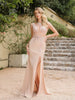 Luxury A Line Beaded Appliques Floor-Length Illusion Prom Maxi Dresses