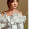 Elegant Strapless Long Sleeves Pearls One Shoulder Formal Evening Prom Dresses