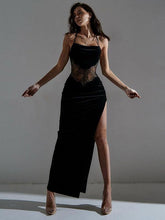 Elegant Straps Neck Sleeveless Floor Length Maxi Dress