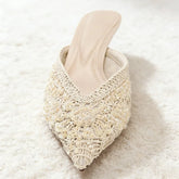 Elegant String Bead Decoration Heel