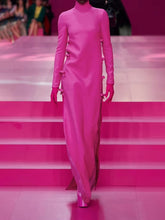 Elegant Turtleneck Retro Party Split-Side Maxi Dresses