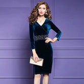 Elegant Velvet High Quality Vintage Party Dress