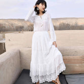 Embroidery Patchwork Lace Beach Maxi Dress