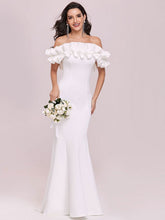 Evening Mermaid Sleeveless Ruffles Satin Fabric Dresses