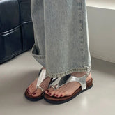 Metal Decoration Design Brand Slippers Clip Toe Slide Sandal Comfort Non-Slip Vacation Beach Flip-flop
