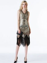 Style Sequined V Neck Fringe Party Outfits Dress