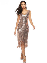 Flapper Sequin V Neck Style Outfits Party Dress