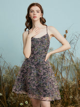 Floral Print Adjustable Strap Open Back Dress