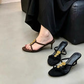 French Retro Toe Sandals Outside Wear Temperament Open Toe High Heel