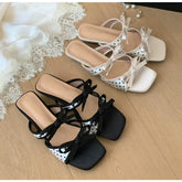Gladiator Polka Dot Slippers Thick Heel