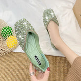 Glitter crystal pearl studs ballet Shoes