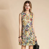 Vintage Gorgeous Crystal Beading Runway Mini Dress