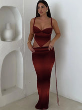 Halter Slim Cleavage Backless High Street Long Skirt Suit