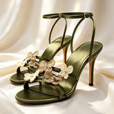 Hand Embroidery Butterfly Detail High Heel