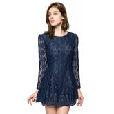Lace Long Sleeve Short Cocktail Dress
