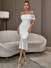 Lace Off Shoulder Club Party Dress