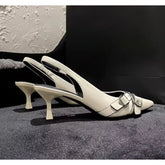 Luxury Brand Designer Sandals Pointed Toe Buckle Strap Metal High Heel