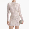 Luxury Glitter Beaded Sequins Party Pleated Bodycon Mini Dress