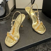 Luxury Gold Crystal Designer High Heel