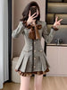 Luxury High Quality Ruffles Trim Long Sleeve Buttons Blazer Dress