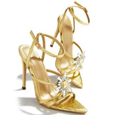Luxury Pointed Toe Rhinestone Heel