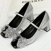 Luxury Shiny Bow Decorate Mary Jane Shoes