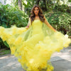 Mermaid Floor Length Flower Tulle Mesh Fabric Prom Dresses