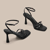 Black Open Toe Pure Color High Heel