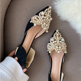 Crown Pearl Flats Wedding Shoes