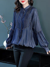 Denim Shirts Full Blouses Tops Single Breasted