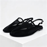 Luxury Brand Designer Flat Sandals Back Trip Strap Sandalias Mesh Breathable Casual Slides Mules Shoe