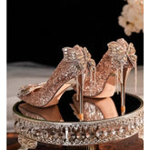 Shiny Bowknot Thin Heel