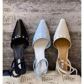 Slingback Sandals Trend Luxury Metal Rivet High Heel