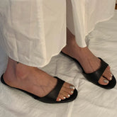Open Toe Slipper Slip on Elegant Thin Low Heel