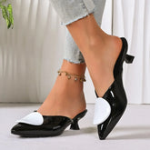 Mules Pointed Toe Mules Metal Designer Sandals Slingback Comfortable Office High Heel