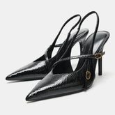 Novelty Textured Leather High Heel