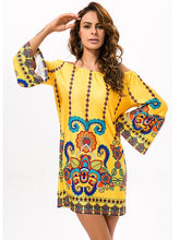Off-shoulder Print Mini Dress